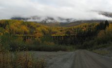 Bývalý železniční most pro odvážení vytěžené mědi z Copper Valley v dnešním Wrangell-St. Elias NP